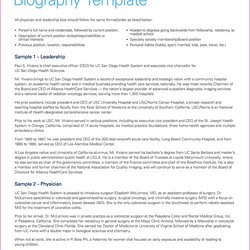 Out Of This World Biography Templates Examples Personal Professional Autobiography Scholarship Template