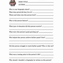 Student Biography Template