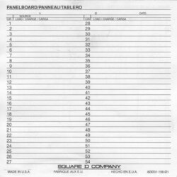 Panel Schedule Template Square Printable Electrical Circuit Directory Label Labels Templates Breaker Box Word
