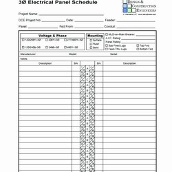 Champion Square Panel Schedule Template Excel