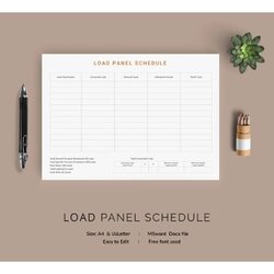 Superb Square Panel Schedule Template For Your Needs Load