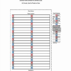 Brilliant Square Panel Schedule Template Excel