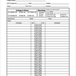 Tremendous Panel Schedule Template Square Printable Electrical Excel Label Siemens Board Breaker Templates