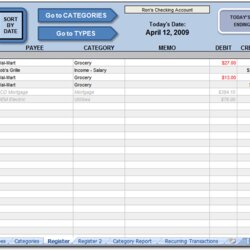 Perfect Excel Checkbook Register Template Sample Templates