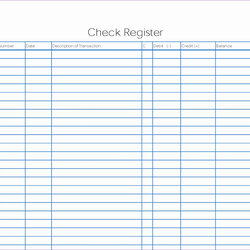 High Quality Free Printable Blank Check Register Template Excel Templates