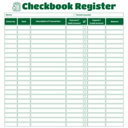Peerless Blank Check Register Printable Free Templates Checkbook