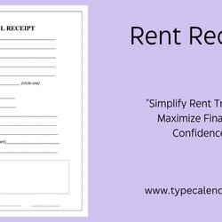 Fantastic Free Printable Rent Receipt Template Word Excel Download