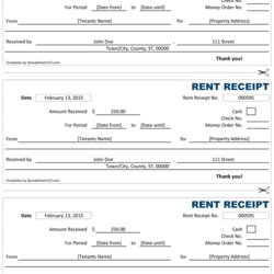 Free Rent Receipt Template Word Simple