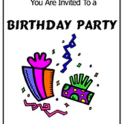 Superb Free Birthday Party Printable Invitations Templates Invitation Confetti Presents