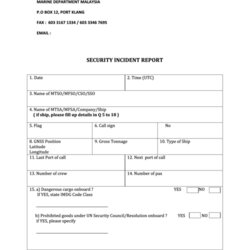 Fantastic Security Incident Report Printable Download Template Page Thumb Big