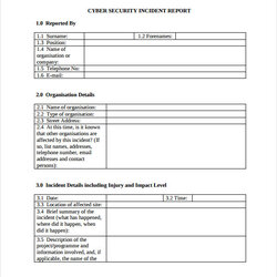 Perfect Security Incident Report Template Business Sample Word Samples Mil Discs
