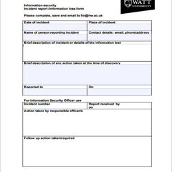 Superb Free Sample Incident Report Forms In Pages Excel Ms Word Security Form Information
