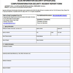 Peerless Free Incident Report Templates Word Premium Security Template Officer Form Computer Information Mass