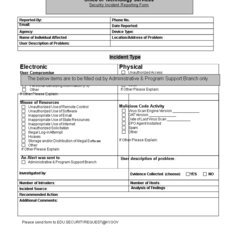 Security Incident Report Template Templates At Information Example Sample Business Choose Board Card