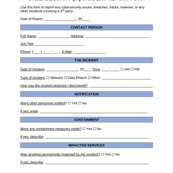 Free It Incident Report Template Word