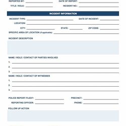 Terrific Free Incident Report Templates