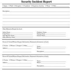 The Highest Standard Premium Blank Security Incident Report Template Sample Inside Form Word Templates Guard