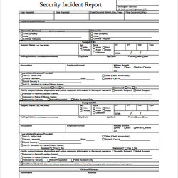 Spiffing Security Incident Report Template Business Form Sample Templates Word