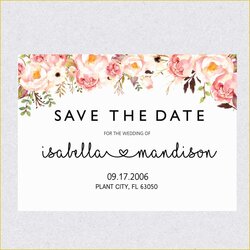 Preeminent Free Save The Date Templates Word Of Printable Template Card Floral