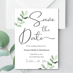 Terrific Save The Date Template Eucalyptus Digital