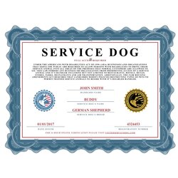 Swell Free Printable Service Dog Certificate
