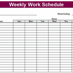 Perfect Work Schedule Template Printable Free Employee Late Weekly Download Them Or Monthly