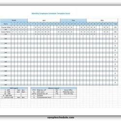 Perfect Monthly Employee Schedule Template Excel Sample Free