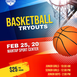Sublime Basketball Tryouts Flyer Poster Template Letter Ts