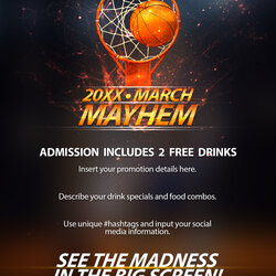 Terrific The Madness Begins Free Basketball Flyers In For Big Template Tournament Flyer Designs March Back