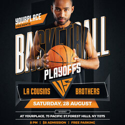 Out Of This World Basketball Flyer Template On