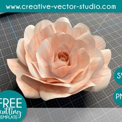 Free Giant Paper Rose Template Creative Vector Studio Design Flower Scaled
