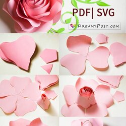 Wonderful Petal Printable Giant Paper Flower Template Make Unlimited Rose And Tutorial Free