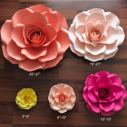Sublime Paper Flowers Combo Of Sizes Rose Flower Template Large Templates Petal Giant Center Bud Roses Make