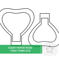 Matchless Giant Paper Rose Template Printable Flowers Templates