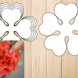 Perfect Free Rose Paper Flower Template Best Site Bundle Templates
