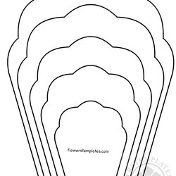 Swell Paper Rose Petal Flower Template Flowers Templates Printable Flores Patterns Large Petals Para Pattern