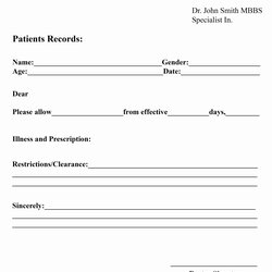 Outstanding Fake Doctors Note Template Best Of Free Printable