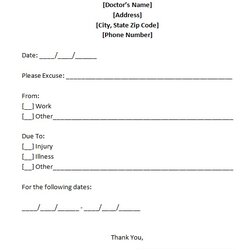 The Highest Quality Free Printable Fake Doctor Note Templates For Work School Word Template Doctors