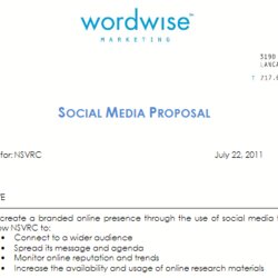 Fantastic Social Media Proposal Template Download Client
