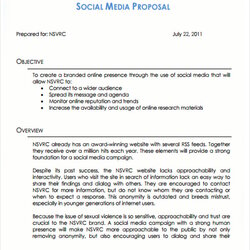Capital Social Media Proposal Templates Free Word Format Download Width