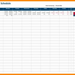 The Highest Quality Hour Schedule Template Lovely Excel