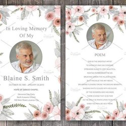 Super Funeral Memorial Cards Template Stylish Card