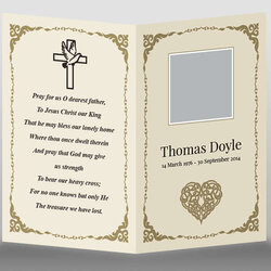 Matchless Free Printable Memorial Card Template Templates