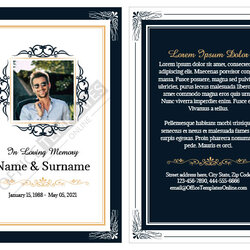 Eminent Free Memorial Card Template Microsoft Word Printable Templates Funeral Invitation In
