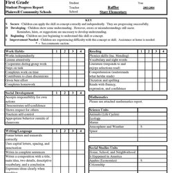 Report Card Template Middle School Professional Rare Simple Ideas Format Kindergarten With Regard To