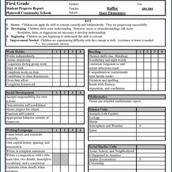 Middle School Report Card Template Spreadsheet Golf Grooming Pertaining Blank Muster Regard Reforming