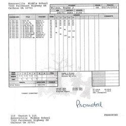 The Highest Quality Middle School Report Card Template Sample