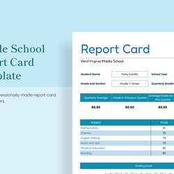 Magnificent Report Card In Excel Free Template Download Middle School