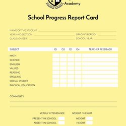 Super Middle School Report Card Template Luxury Free Progress