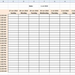 Peerless Hourly Schedule Template Excel Daily Weekly Work Planner Printable Calendar Templates Monthly Charts